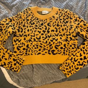 Cheetah print cropped sweater